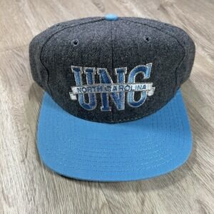 VTG UNC North Carolina Tar Heels Snapback Hat Insignia Gray Wool Cap USA